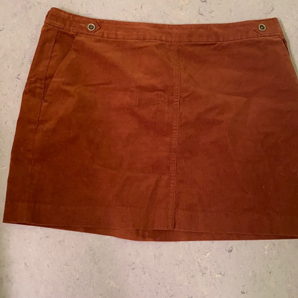 Banana Republic rust-colored corduroy skirt with pockets